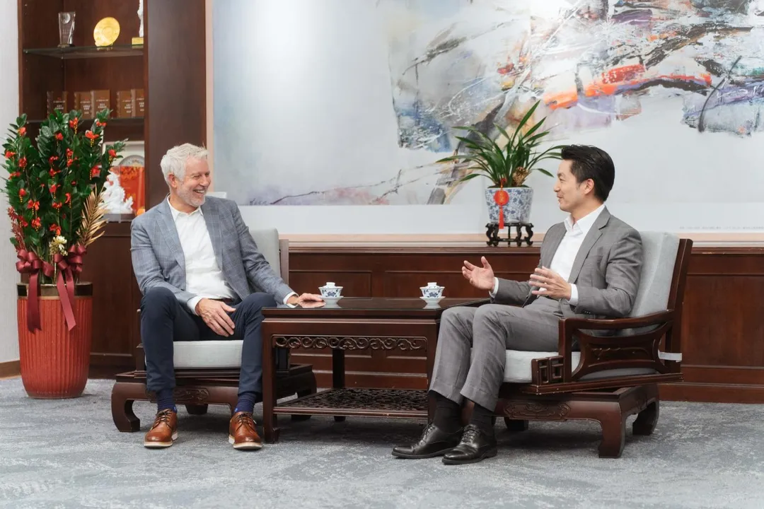 蔣萬安上週與輝達副總裁Scott Ekman會面。（圖／北市府提供）