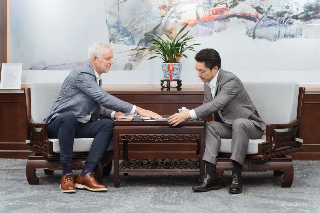 蔣萬安上週與輝達副總裁Scott Ekman會面。（圖／北市府提供）