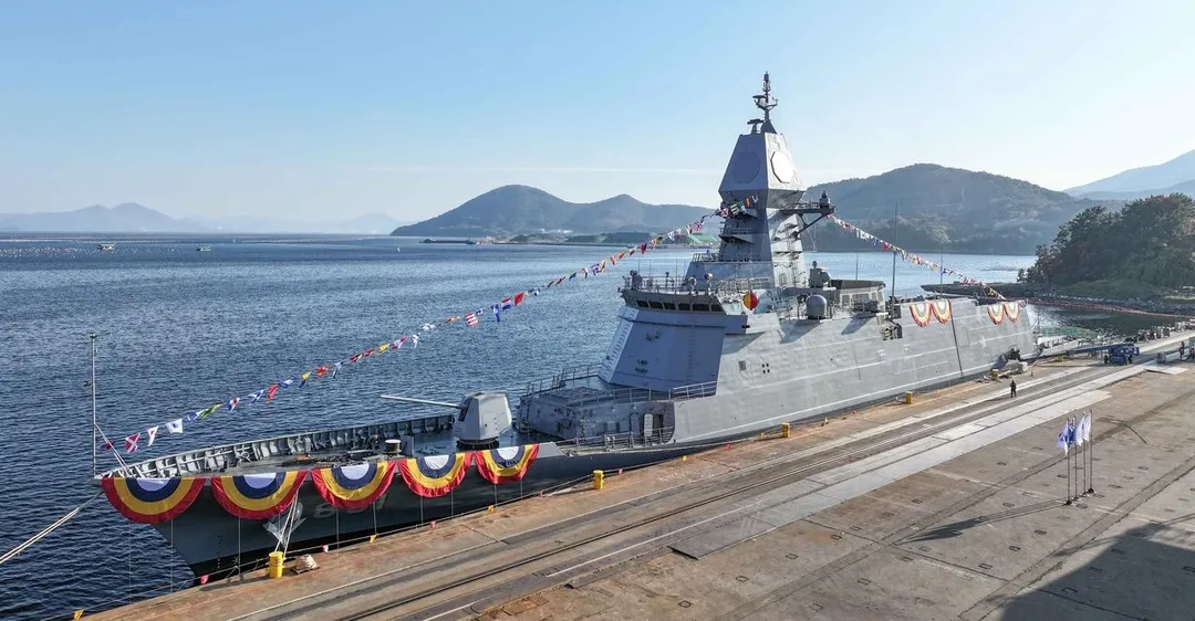 南韓海軍的全南號巡防艦下水。(圖/南韓防衛事業廳DAPA)