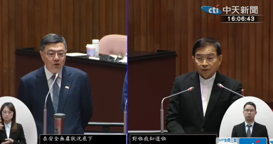 賴士葆詢問卓榮泰核三廠重啟議題。（圖／中天新聞）