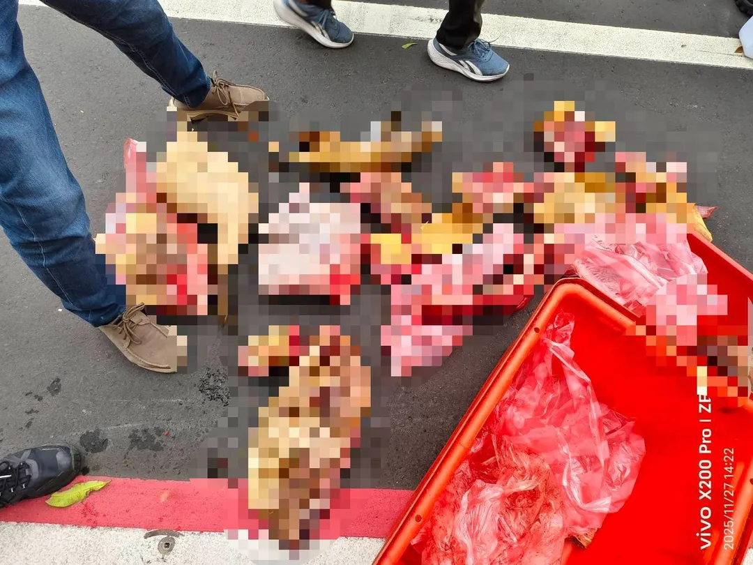 越南籍逃逸移工疑賣狗肉，竹縣動保所查扣43公斤不明肉品。（圖／新竹縣政府提供）