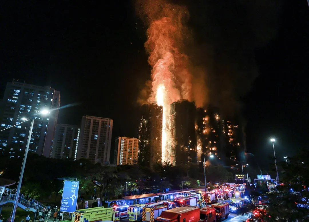 香港宏福苑大火2日通報已增至156死。（資料照／新華社）