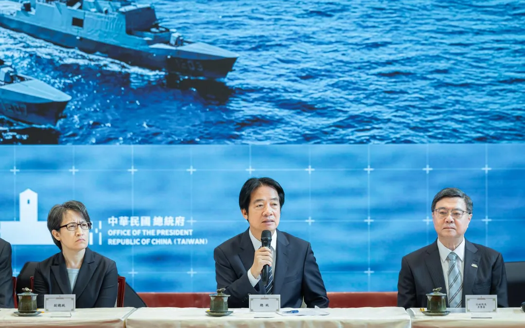 賴清德總統主持「守護民主台灣國安行動方案」記者會。(圖/總統府)