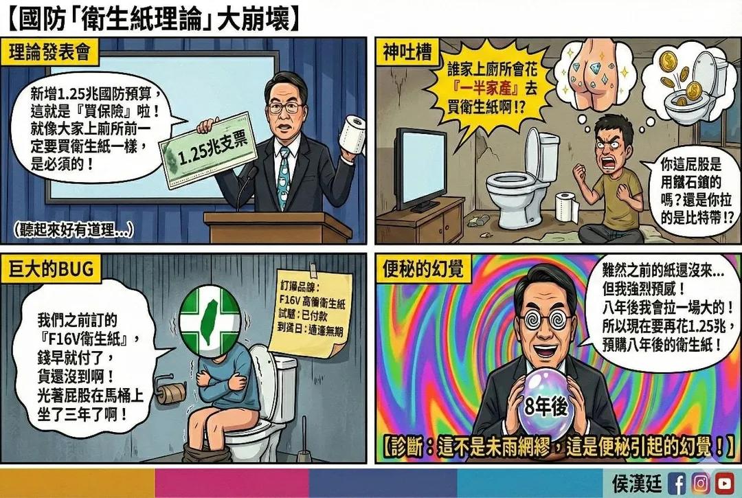 侯漢廷開酸「衛生紙理論」。（圖／侯漢廷臉書）