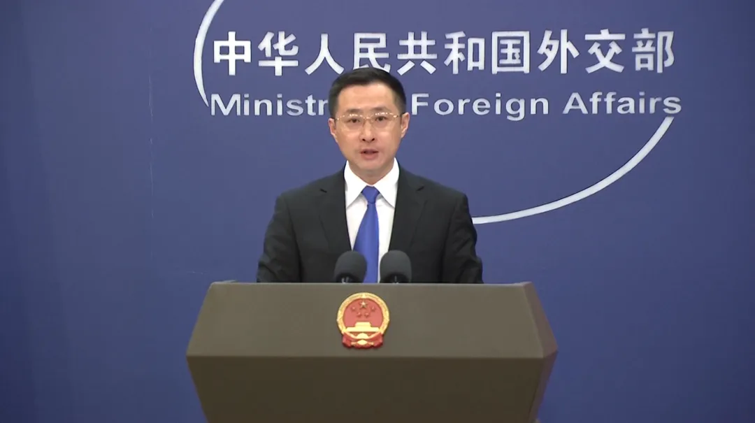 林劍在大陸外交部例行記者會上。（圖／CCTV+）