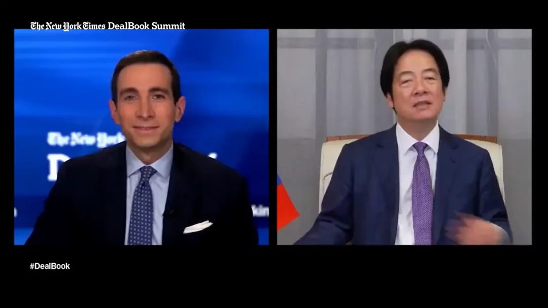 賴清德總統接受紐約時報視訊專訪。（圖／總統府提供）