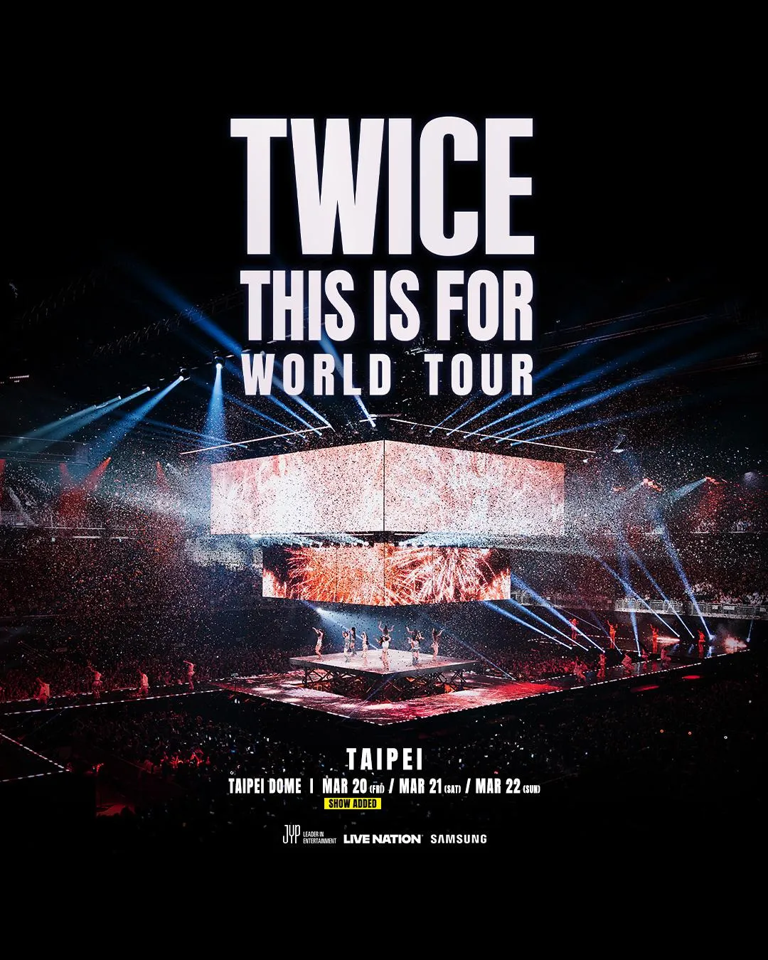 TWICE 成為首支國際女團在臺北大巨蛋連唱三場 。(圖/ Live Nation Taiwan 提供)