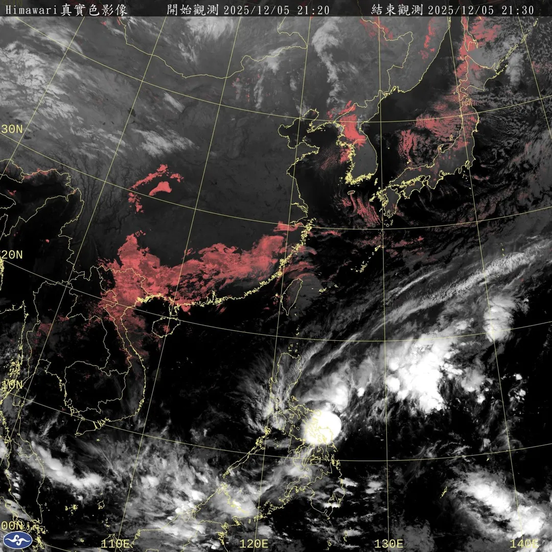 台灣即將迎來兩波東北季風的影響，氣象署預測，明天（6日）各地早晚低溫將普遍在15至19度之間，而一些空曠地區及河谷地帶可能因輻射冷卻而出現更低的氣溫。（圖／氣象署）