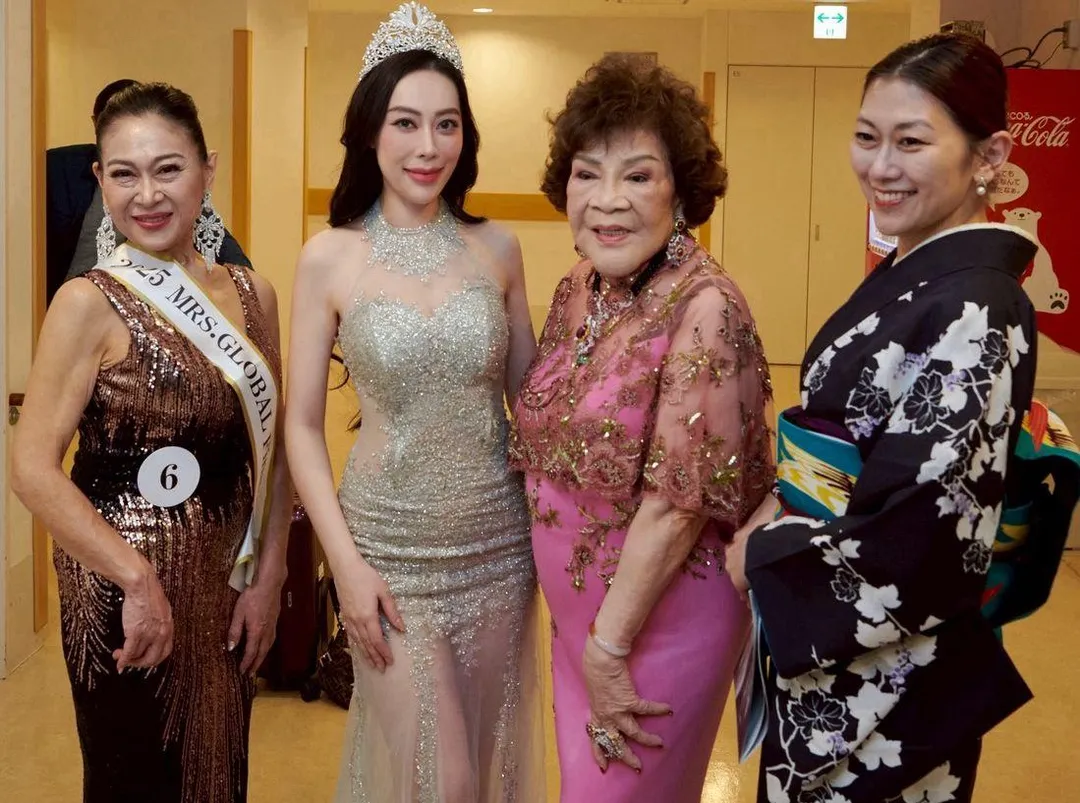 圖說：會長李雅楹（左二）：以美與影響力為使命走向國際。右二為理事長周遊（阿姑）。（圖／主辦單位提供）