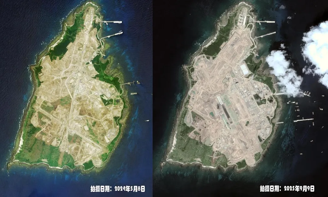 馬毛島軍事基地的建設明顯加速。（圖／翻攝《環球時報》）