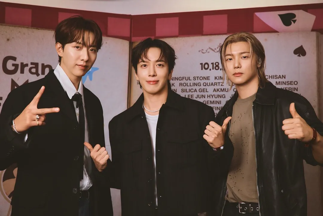 CNBLUE李正信（左起）鄭容和、姜敏赫行程滿檔，號稱「公演職人」。（圖／CNBLUE IG）
