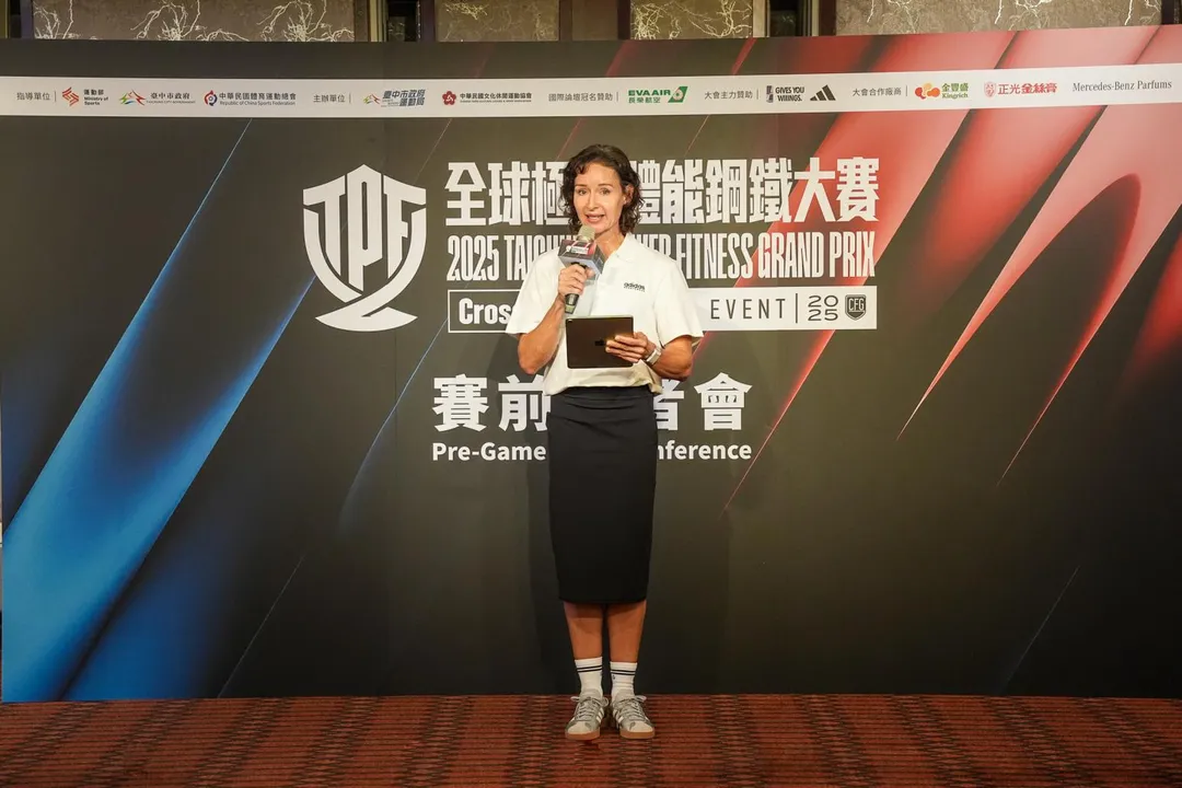 Cross Fit 總部東南亞區經理致詞。（圖／台中市政府提供）