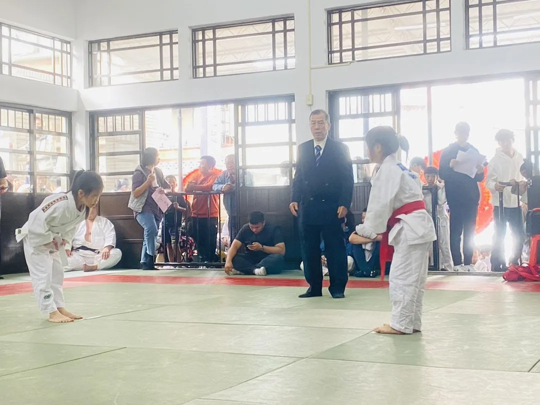 小小選手第一次參加柔道比賽。(圖/台中市政府)