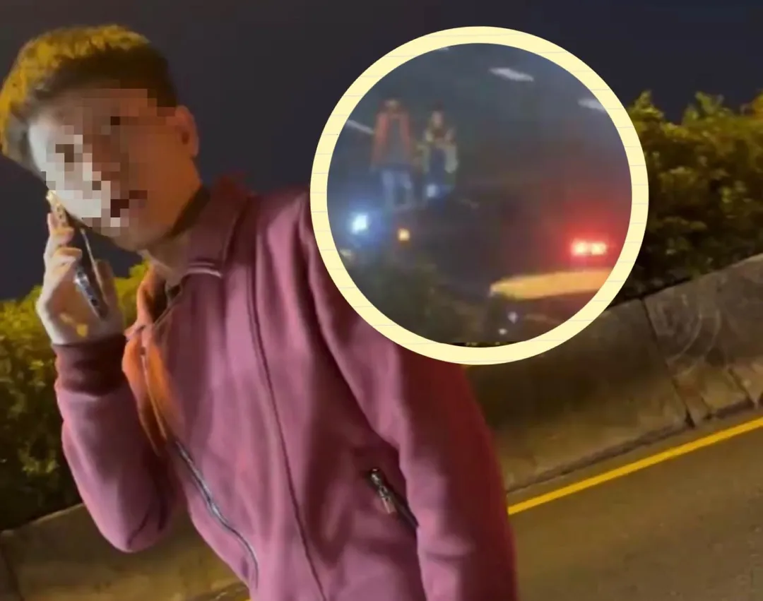 該名男子言行詭異，最後還開車蓄意衝撞拖吊業者。（圖/台南道路救援張家班授權使用）