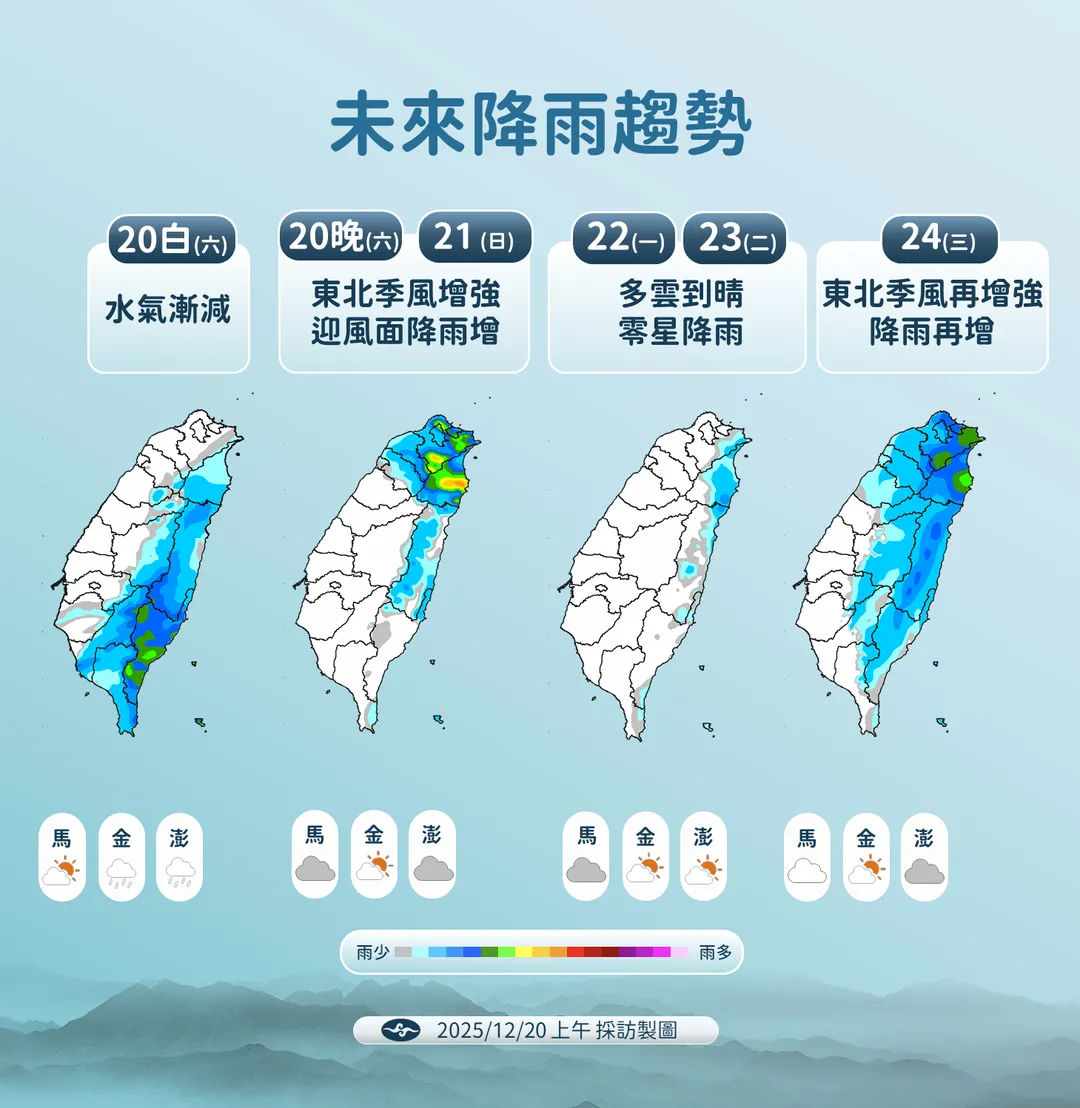 未來降雨趨勢圖。（圖／中央氣象署）