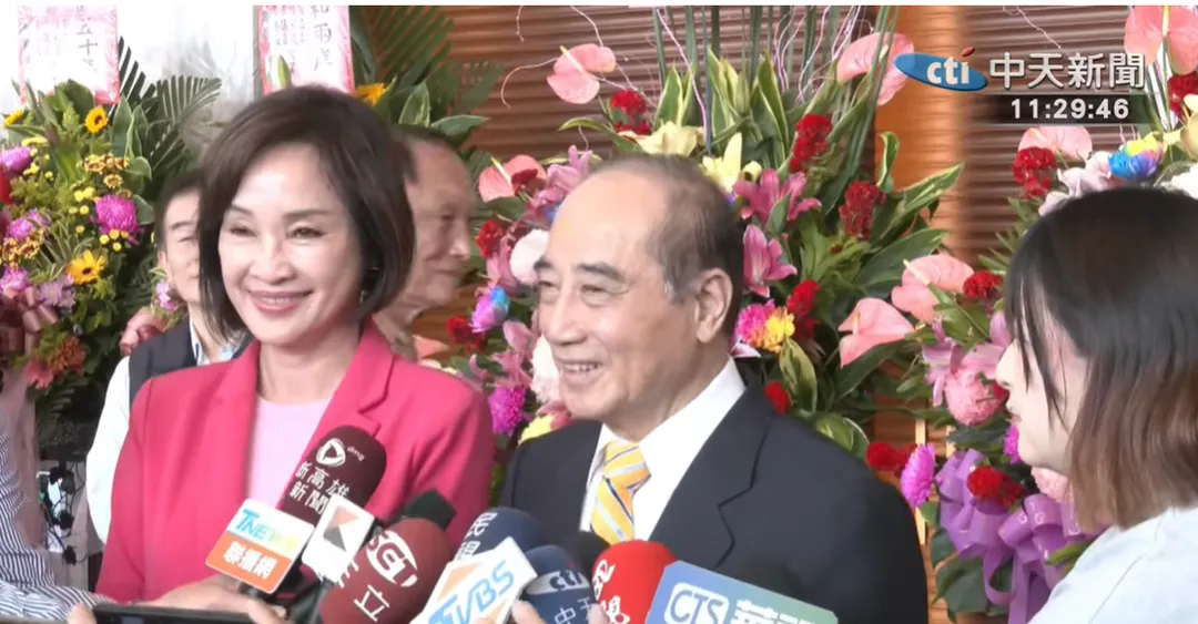 王金平今日舉辦從政50年的感恩餐會,柯志恩出席。(圖/中天新聞)