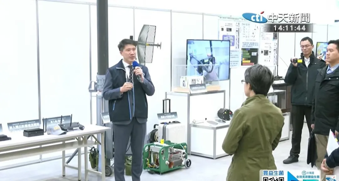 副總統蕭美琴26日前往台南視察無人機防救災成果。（圖／中天新聞）