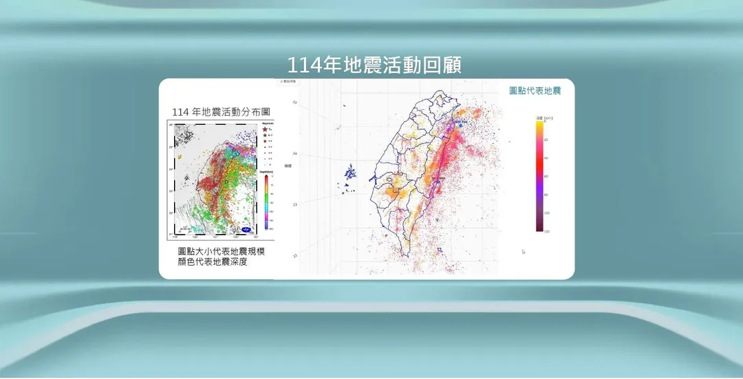 114年地震活動回顧。（圖／中央氣象署）
