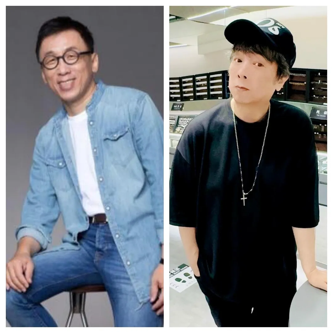 苦苓(左)和曹西平昔日曾同台錄影。(圖/翻攝自苦苓、曹西平FB)