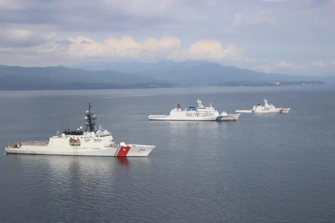 日美菲海上巡防。（圖／美聯社）