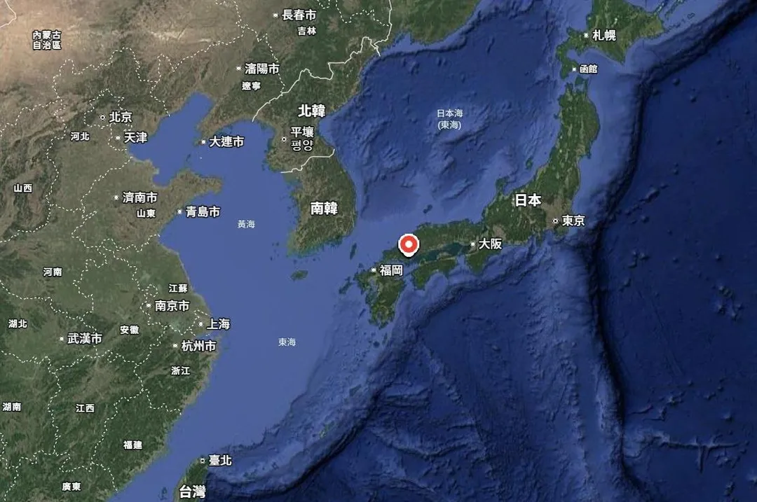 日本山口縣岩國基地所在相對位置。(圖/翻攝Google地圖)
