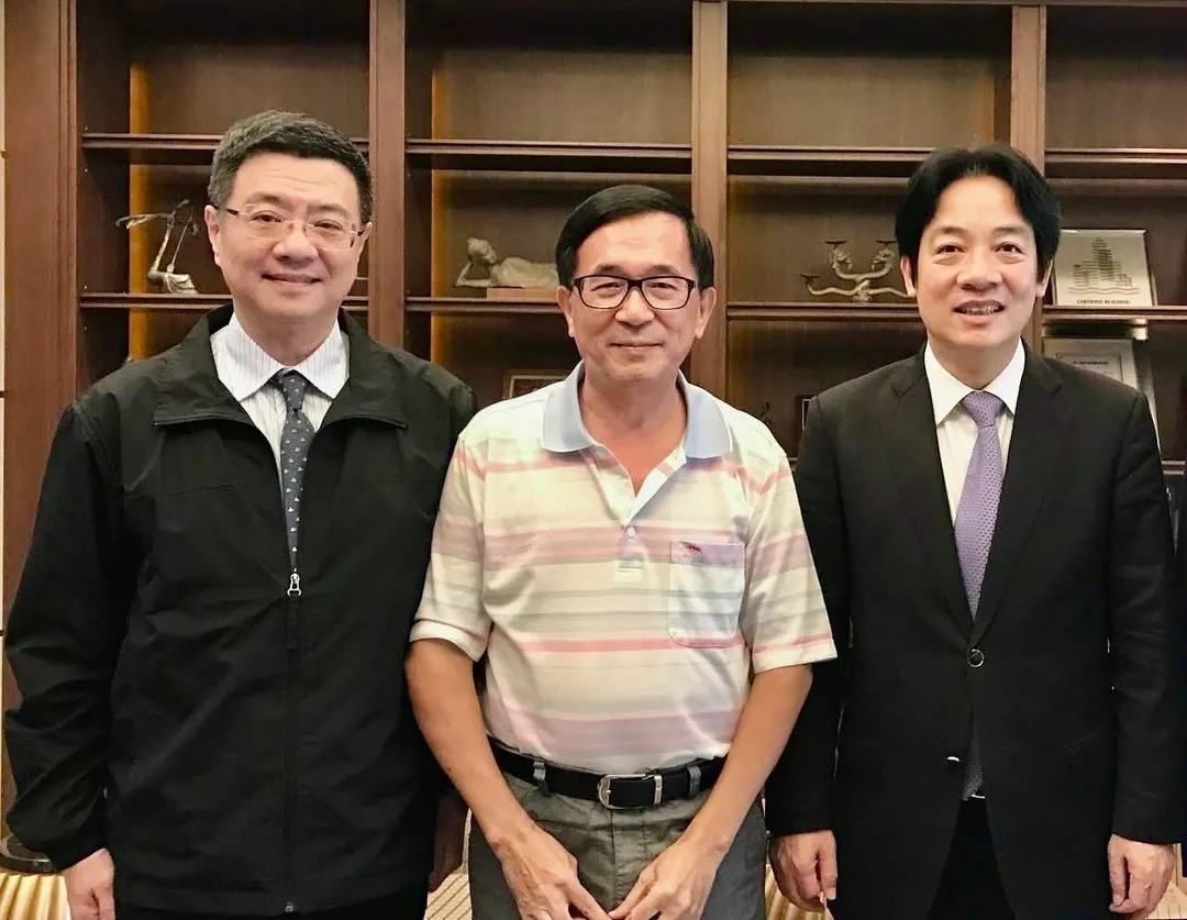 卓榮泰、陳水扁、賴清德。（圖／翻攝陳水扁臉書）