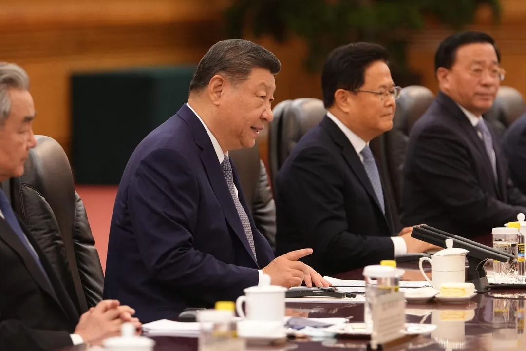 大陸國家主席習近平5日在北京與愛爾蘭總理馬丁舉行會談。 （圖／路透社）
