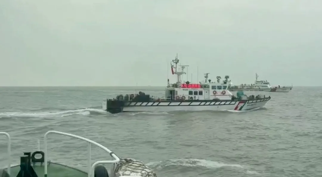 大陸海警船今下午侵擾金門海域。（圖／翻攝畫面）
