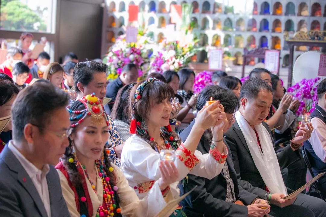 寶積林居士林週年慶典同時舉辦祈福法會，為所有參與者祝禱，以共沐佛恩，同霑法益。（圖／寶積林居士林提供）