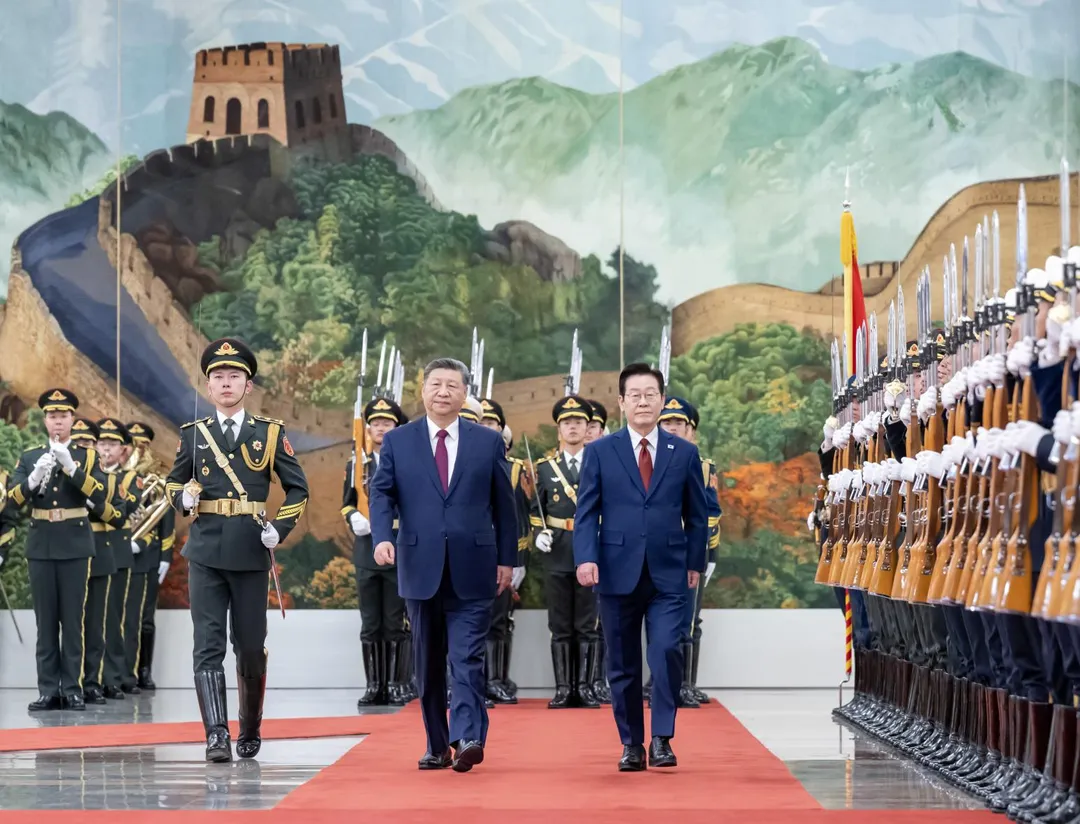 1月5日，大陸國家主席習近平在北京會晤李在明。（圖／新華社）