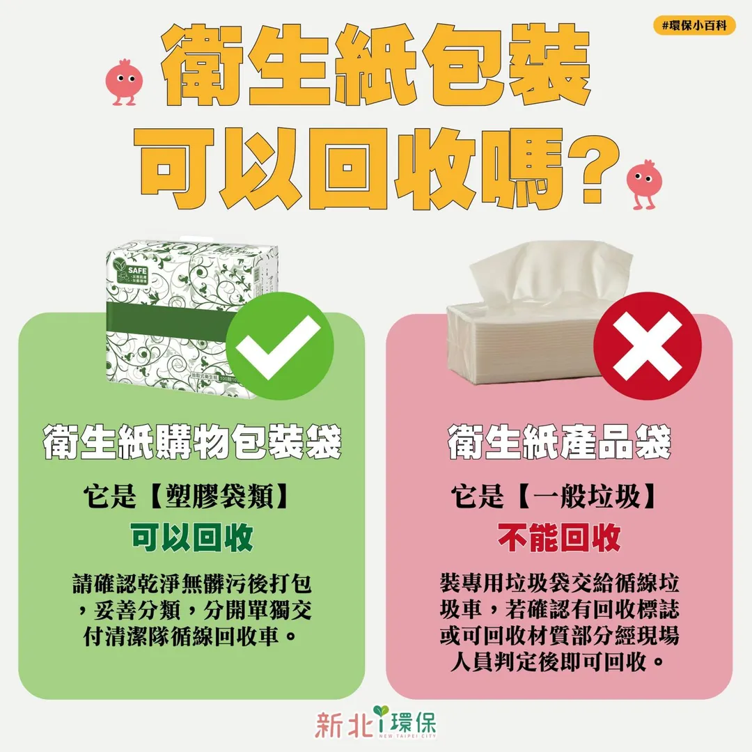 衛生紙包裝。（圖／翻攝自新北i環保臉書）