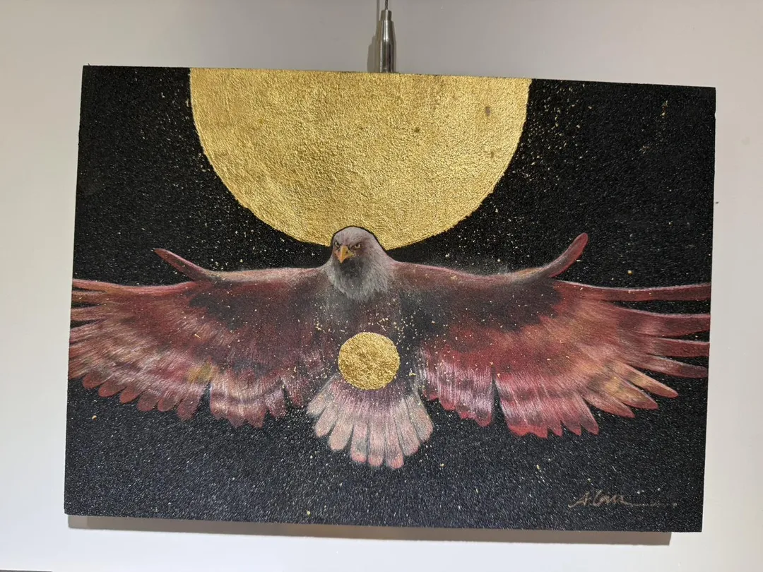 品 Galerie Shina展示的畫作多以禽類為主題。（圖／黃宏輝提供）