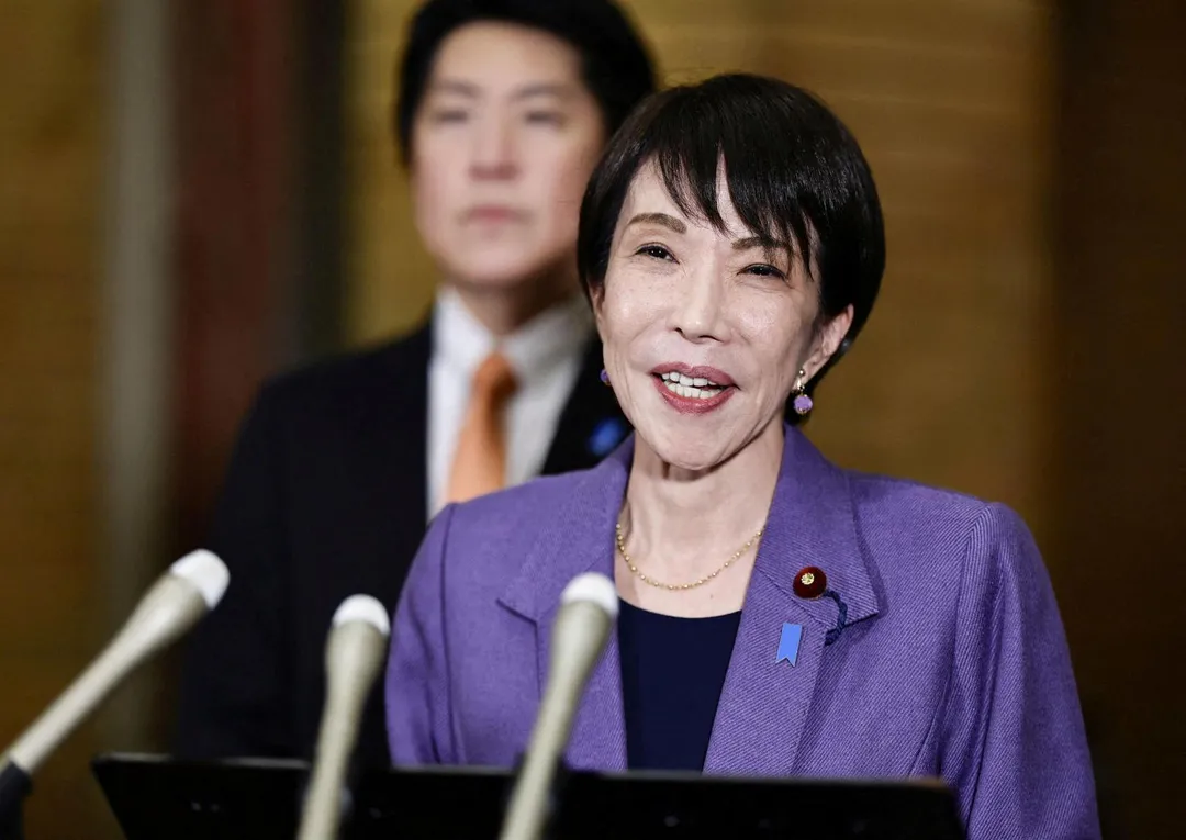 高市早苗見到木村拓哉秒變小粉絲。（圖／路透）