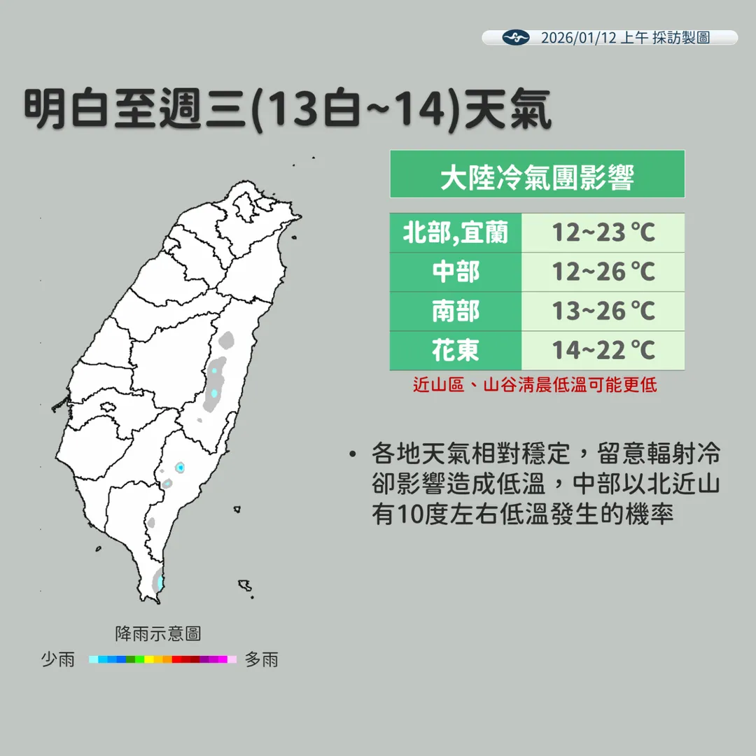 未來天氣預報。(圖/中央氣象署,下同)