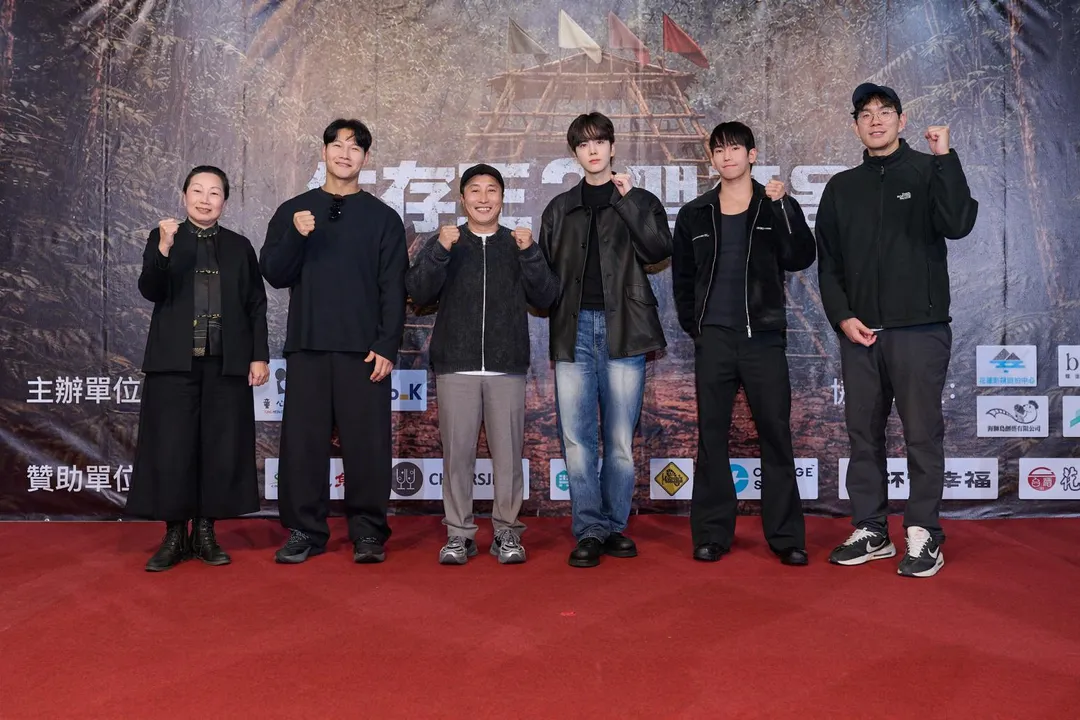 金鍾國(左二起)率領韓國隊成員金炳萬、男團THE BOYZ成員泳勳以及演員陸俊書一同亮相。(圖/童心娛樂 提供)
