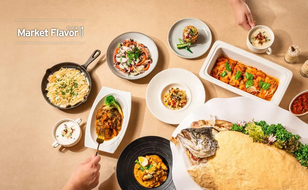 台北新板希爾頓酒店內的吃到飽Buffet「悅市集Market Flavor」推出馬年限定優惠。（圖／翻攝自台北新板希爾頓酒店官網）