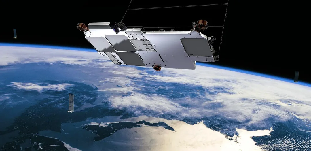 星鏈電腦模擬圖。(圖/SpaceX)