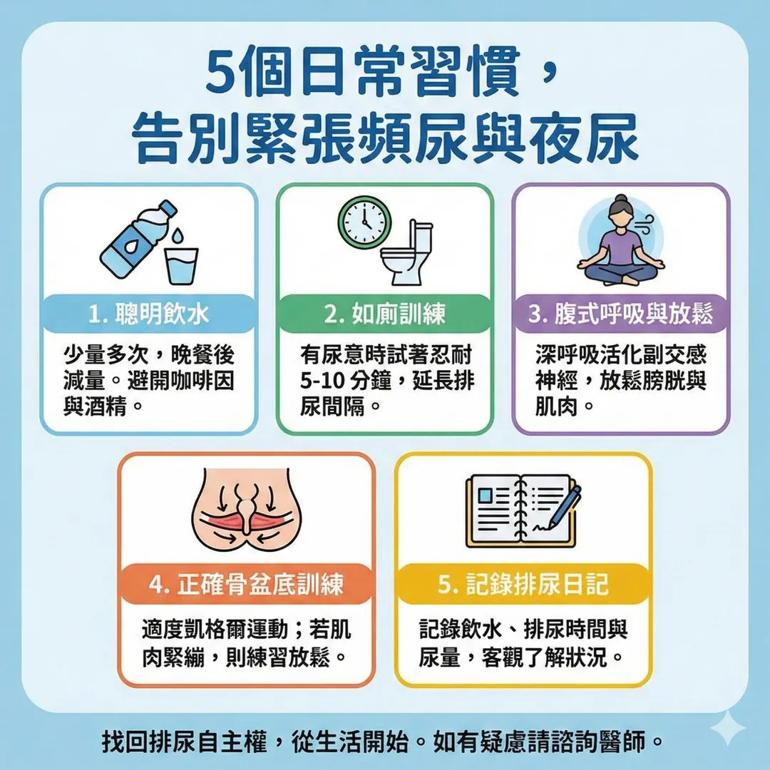 呂謹亨建議，調整飲水習慣而非限水，少量多次白天正常喝水晚餐後減少水分攝取。（圖／呂謹亨臉書「泌尿科呂謹亨醫師 - 大亨醫師」）