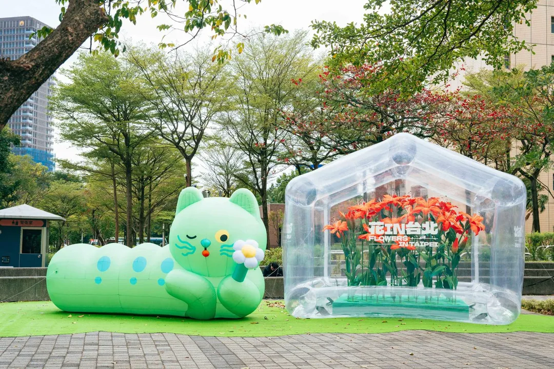 期間限定裝置藝術「春之幻境溫室」。（圖／台北市政府提供）