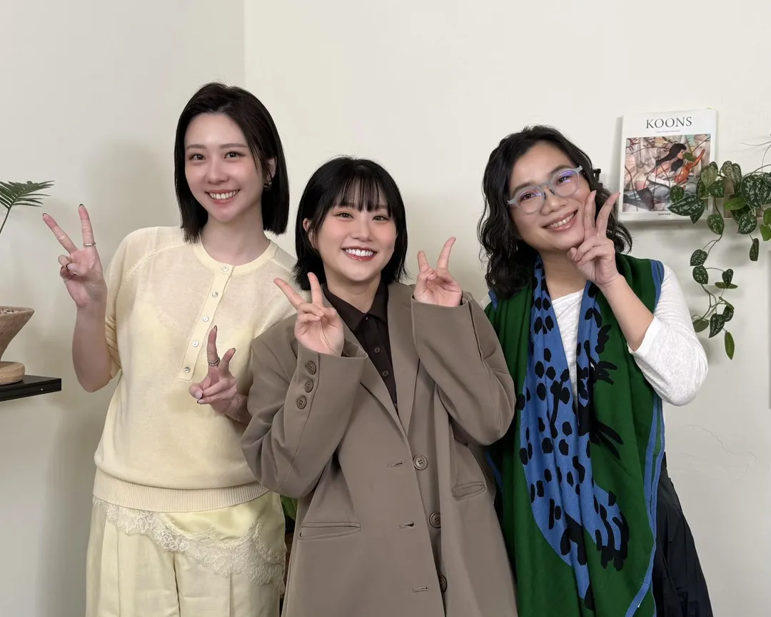 焦凡凡（中）近日擔任Podcast節目《好丫》來賓。（圖／menomeno X 人類圖畫館提供）