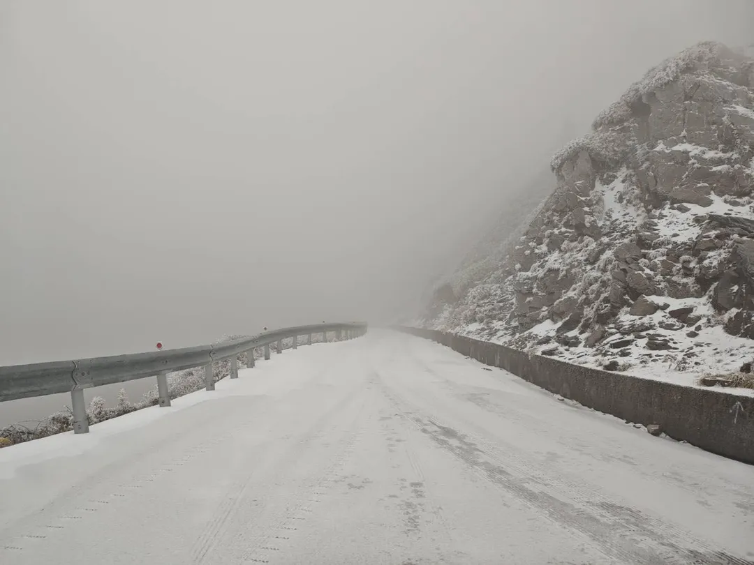 「中橫路況交通資訊站」粉專提醒駕駛，鳶峰至大禹嶺限加掛雪鏈通行。（圖／翻攝自「中橫路況交通資訊站」臉書粉專）