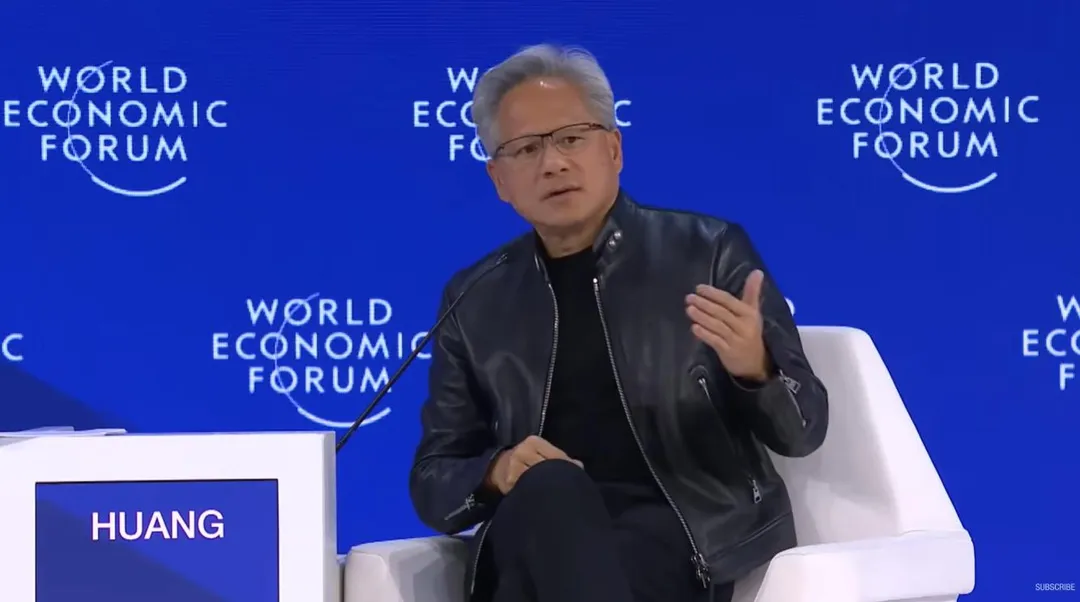輝達執行長黃仁勳。(圖/翻攝Youtube「@WEF」)