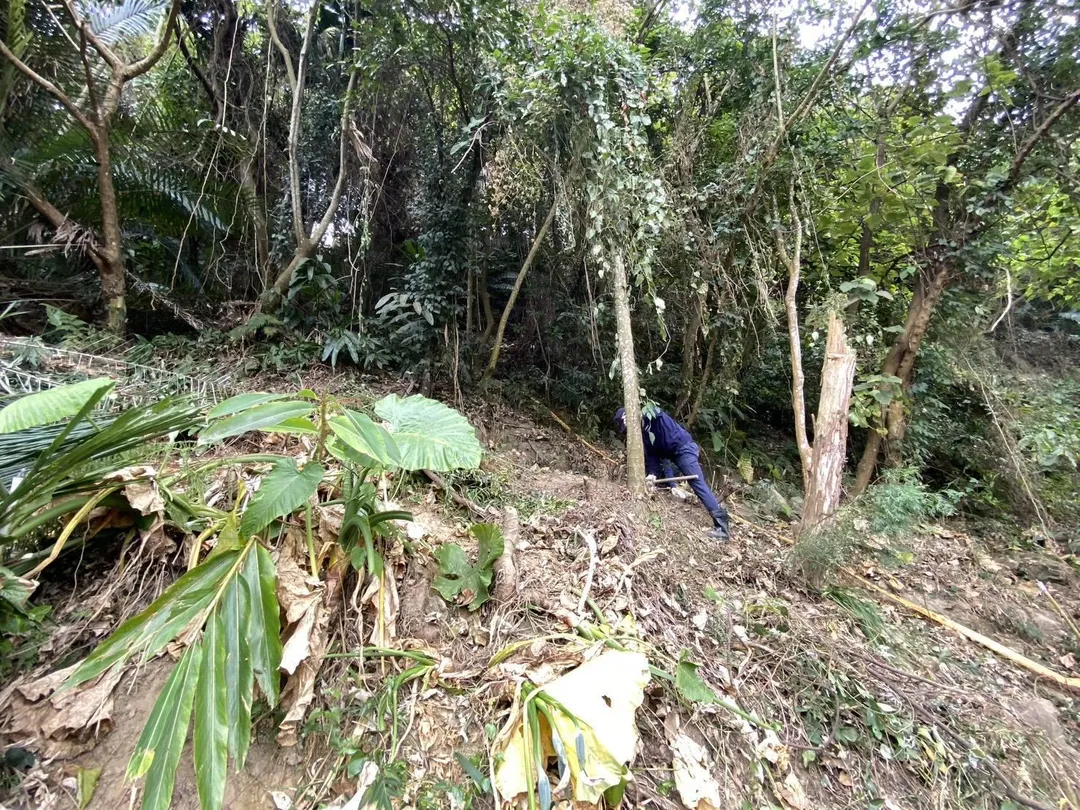 警方在頭汴山的山區找到邱女骸骨。(圖/中天新聞)