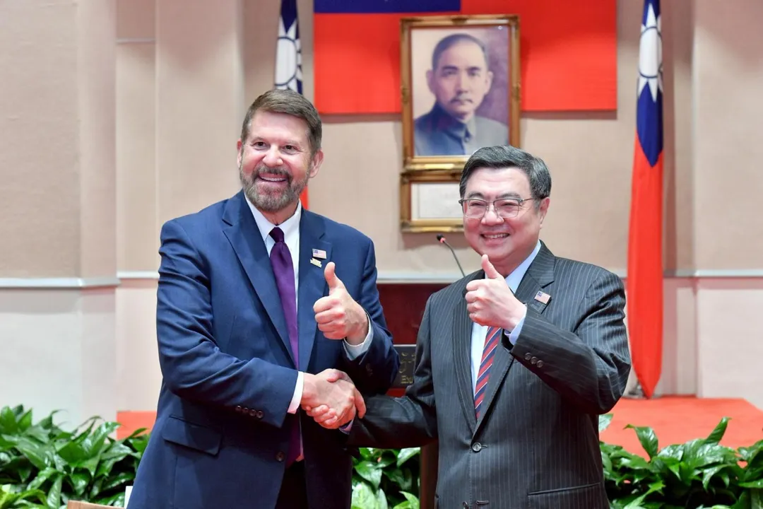卓榮泰接見美國台灣商業協會訪團。（圖／翻攝卓榮泰臉書）