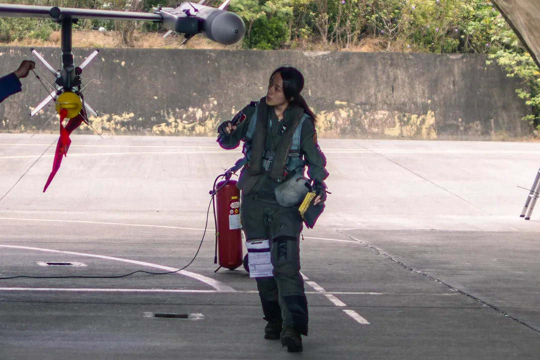 F-16戰機女飛官陳怡慈。(圖/國防部提供)