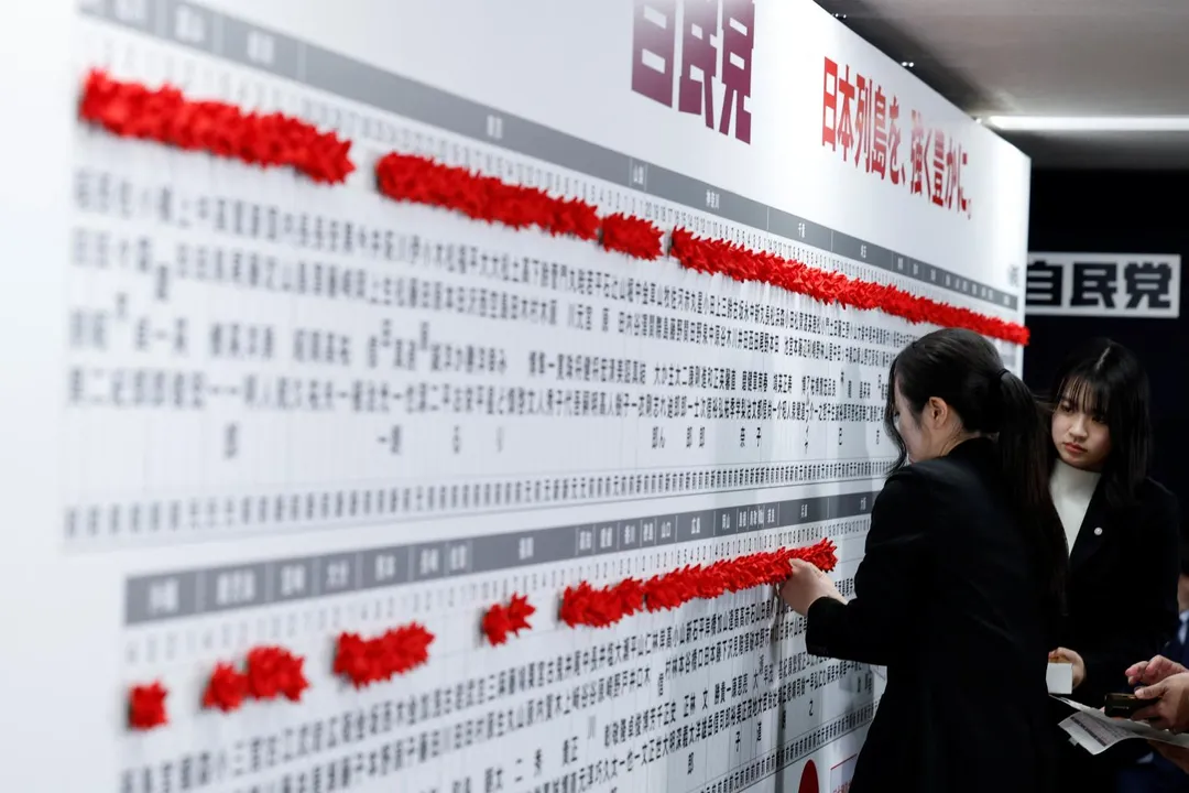 日眾院改選，自民黨拿下壓倒性勝利。（圖／路透）
