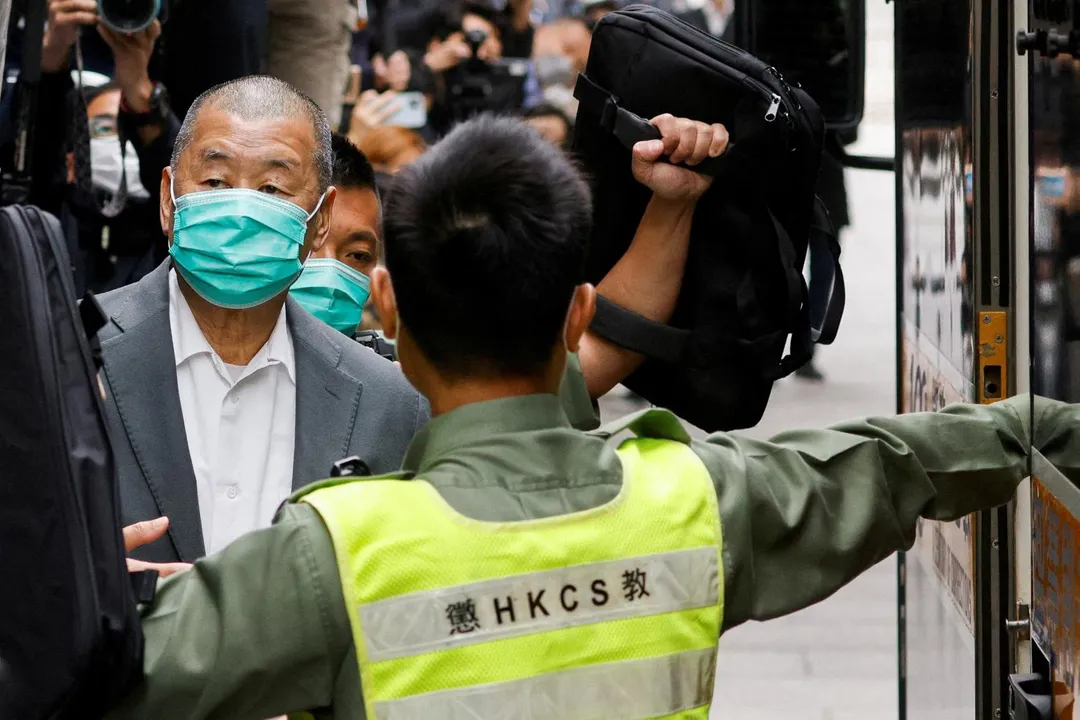 香港壹傳媒集團創辦人黎智英違反港《國安法》被判刑20年。（圖／路透社）