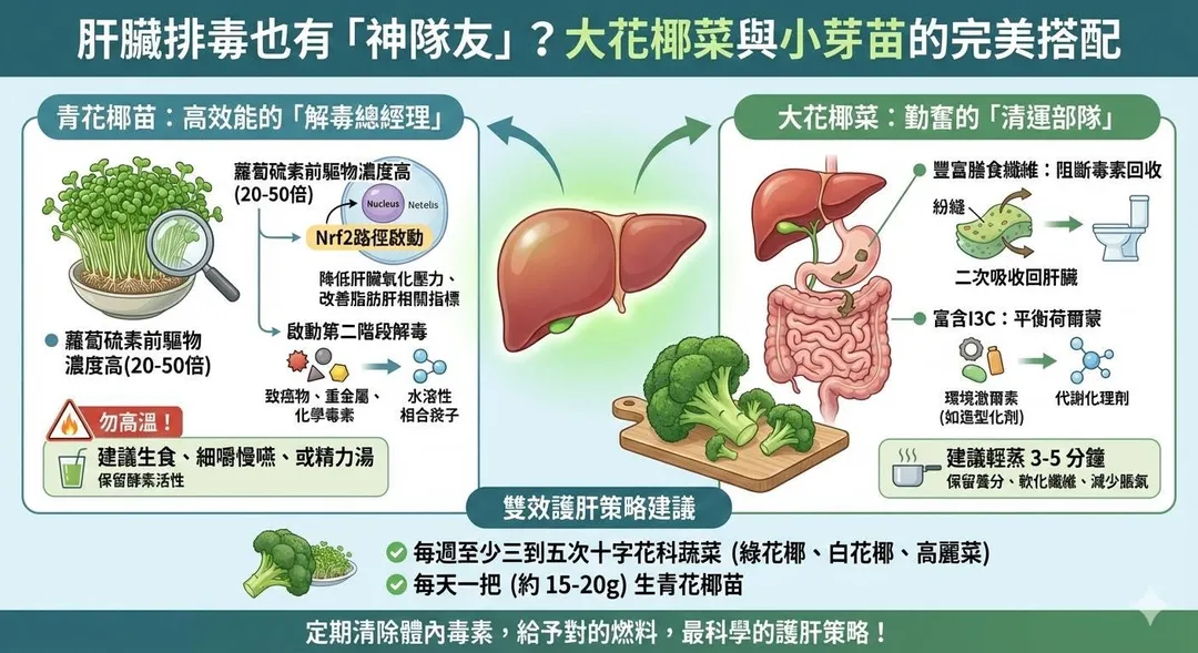 許嘉珊在粉專分享時指出,台灣脂肪肝盛行率約為33.3%,而這兩種蔬菜在肝臟解毒過程中扮演不同角色。(圖/翻攝履行生活 許嘉珊醫師臉書)