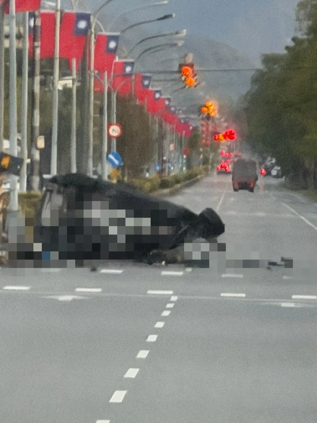花蓮台9線今晨發生車禍。（圖／翻攝畫面，下同）