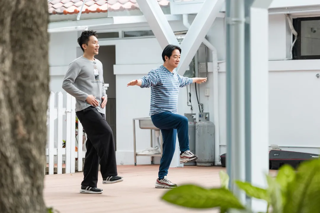 李洋、賴清德一起運動。（圖／總統府）